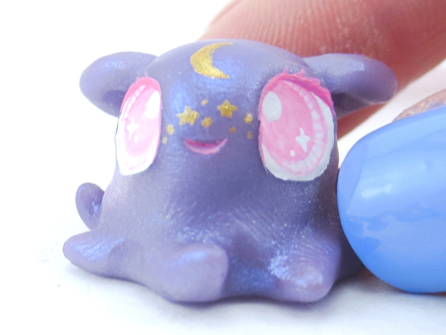 Star Freckles Purple Baby Dumbo Octopus Figurine - Polymer Clay Kawaii Animals