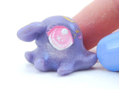 Star Freckles Purple Baby Dumbo Octopus Figurine - Polymer Clay Kawaii Animals