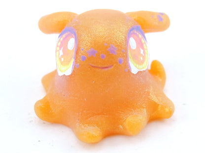 Star Freckles Orange Baby Dumbo Octopus Figurine - Polymer Clay Kawaii Animals