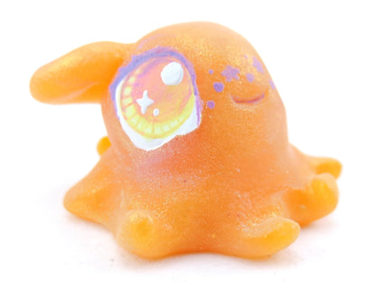 Star Freckles Orange Baby Dumbo Octopus Figurine - Polymer Clay Kawaii Animals