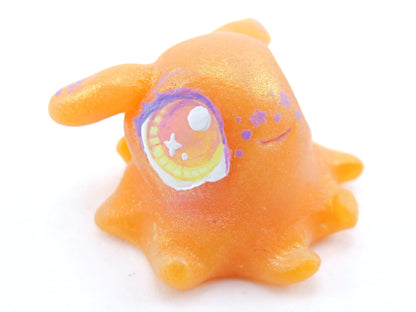 Star Freckles Orange Baby Dumbo Octopus Figurine - Polymer Clay Kawaii Animals