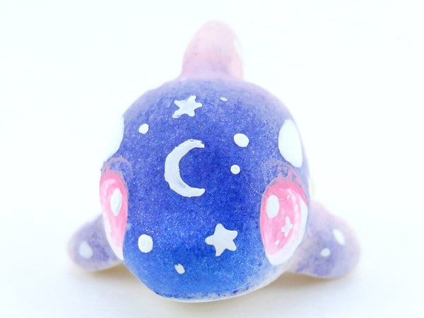 Mini Baby Sunset Night Sky Ombre Constellation Orca Figurine - Polymer Clay Kawaii Animals