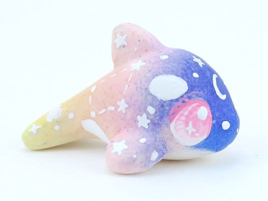 Mini Baby Sunset Night Sky Ombre Constellation Orca Figurine - Polymer Clay Kawaii Animals