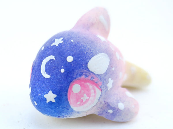 Mini Baby Sunset Night Sky Ombre Constellation Orca Figurine - Polymer Clay Kawaii Animals