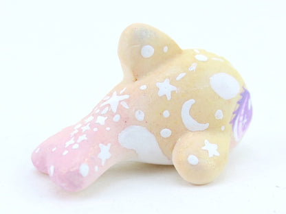 Mini Baby Sunset Ombre Constellation Orca Figurine - Polymer Clay Kawaii Animals