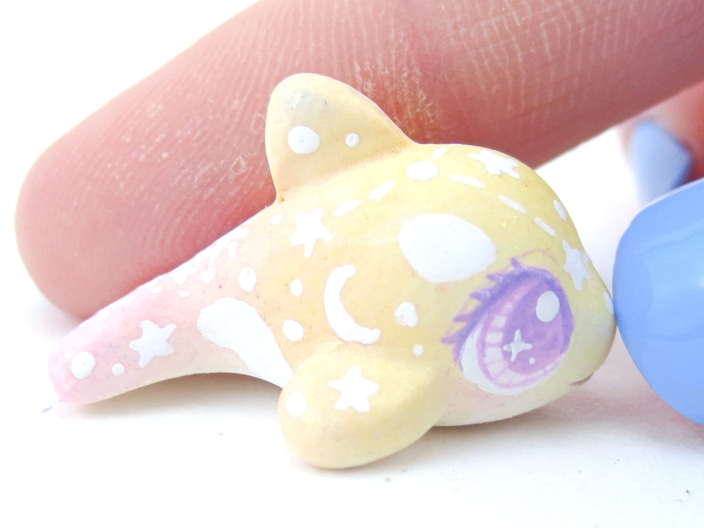 Mini Baby Sunset Ombre Constellation Orca Figurine - Polymer Clay Kawaii Animals