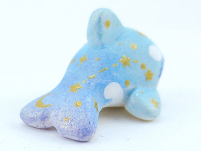 Mini Baby Blue/Green Ombre Constellation Orca Figurine - Polymer Clay Kawaii Animals