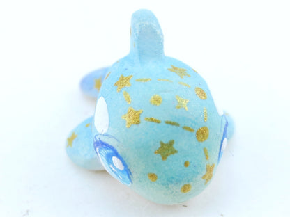 Mini Baby Blue/Green Ombre Constellation Orca Figurine - Polymer Clay Kawaii Animals