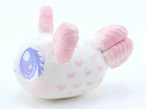 Pink Heart Sea Bunny Slug Figurine - Polymer Clay Kawaii Animals