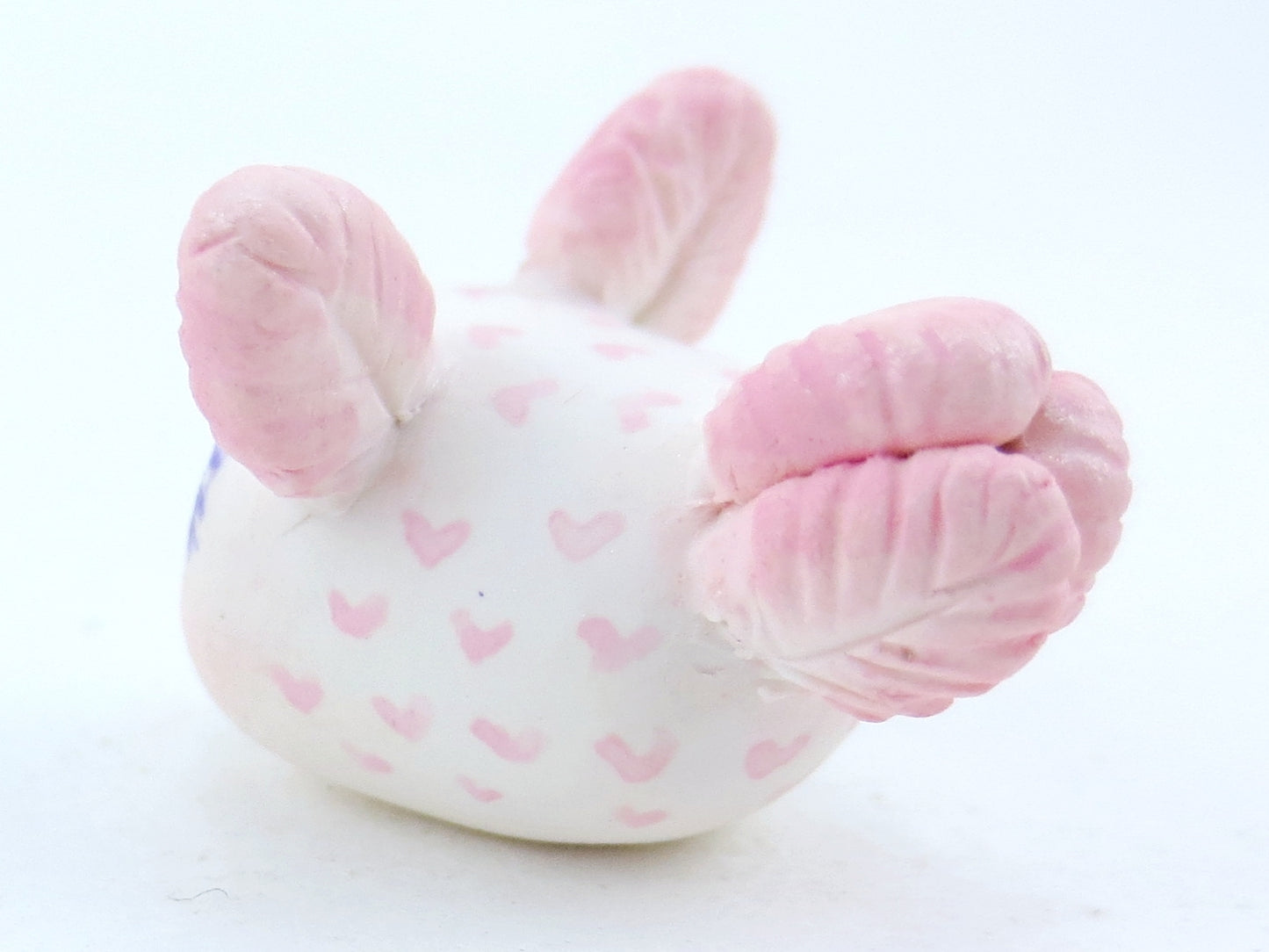 Pink Heart Sea Bunny Slug Figurine - Polymer Clay Kawaii Animals