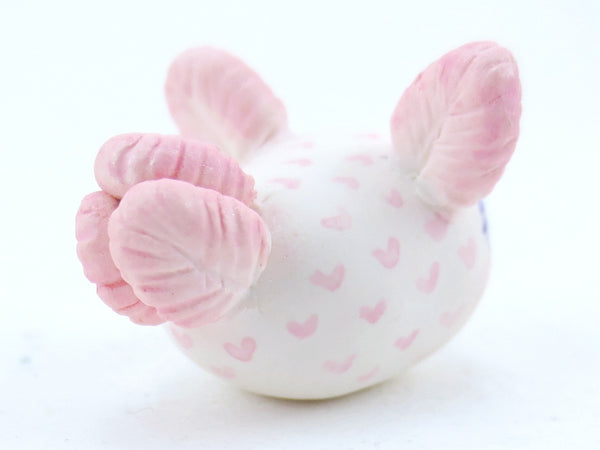 Pink Heart Sea Bunny Slug Figurine - Polymer Clay Kawaii Animals