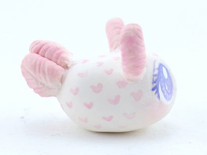 Pink Heart Sea Bunny Slug Figurine - Polymer Clay Kawaii Animals