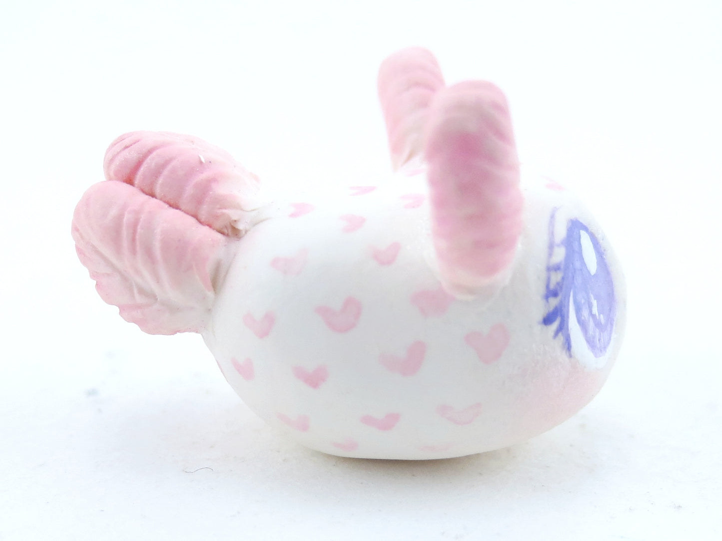 Pink Heart Sea Bunny Slug Figurine - Polymer Clay Kawaii Animals