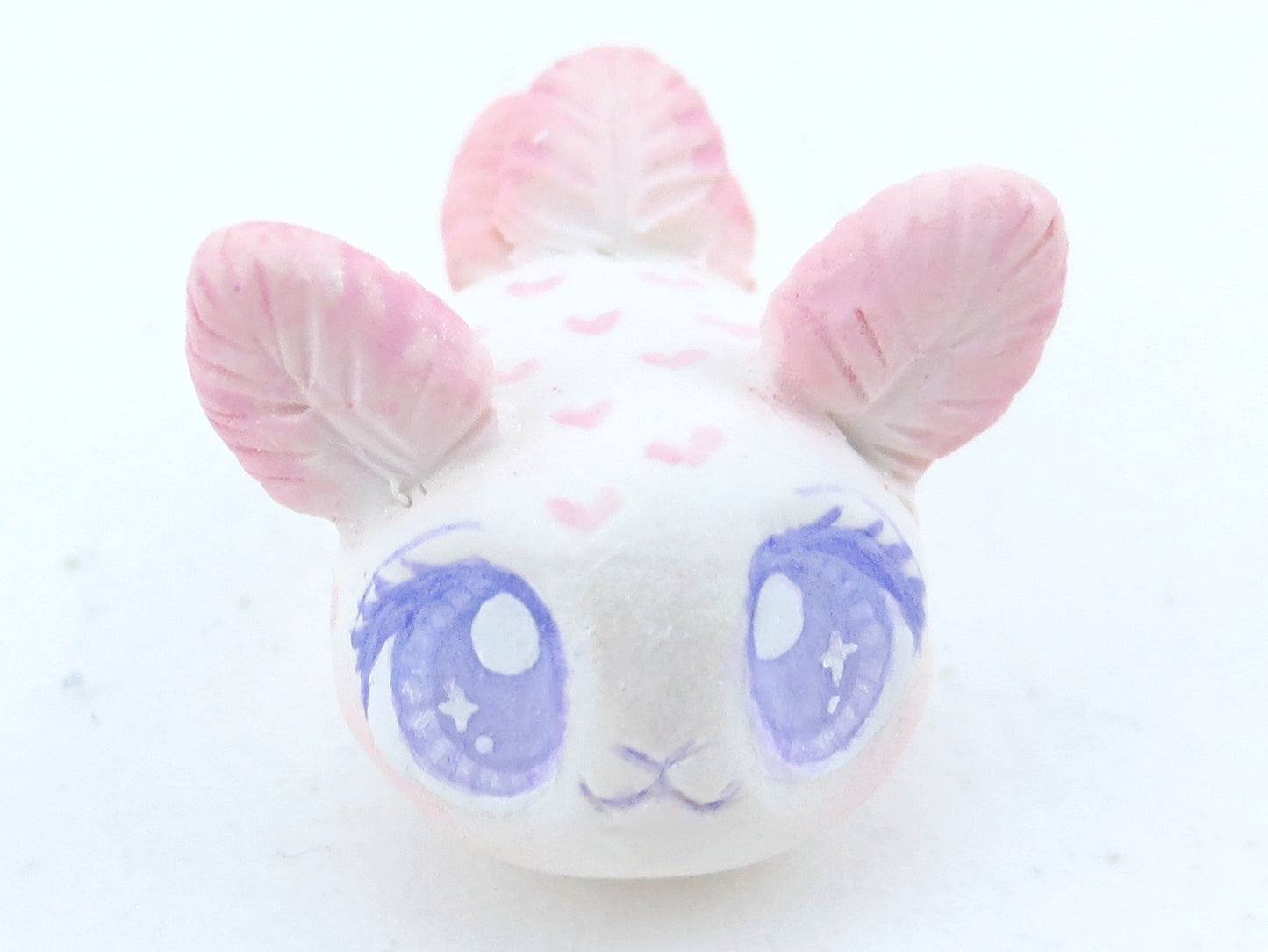 Pink Heart Sea Bunny Slug Figurine - Polymer Clay Kawaii Animals