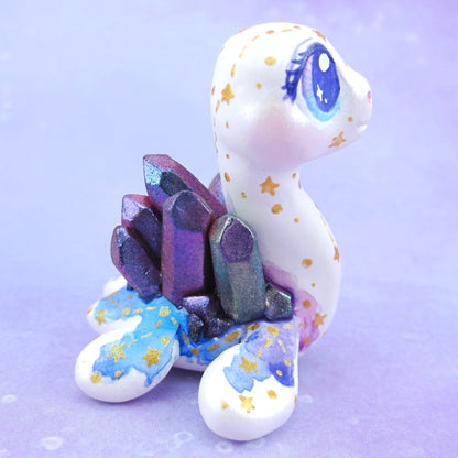 Constellation Watercolor Effect Color-Shift Crystal Nessie - Loch Ness Monster Figurine - Polymer Clay Kawaii Animals