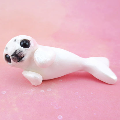 Baby Seal Figurine - Polymer Clay Kawaii Animals