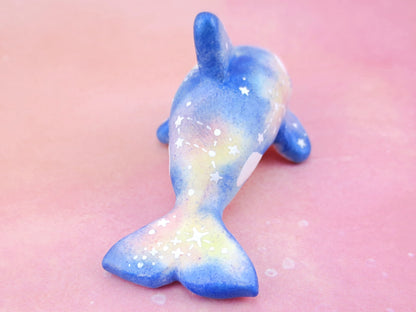 Galaxy Orca Figurine - Polymer Clay Kawaii Animals