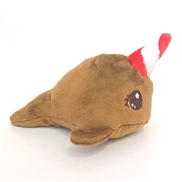 Gingerbread & Peppermint Candy Cane Narwhal Plush