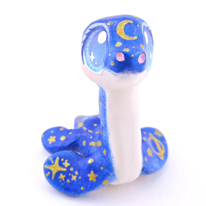 Night Sky Nessie Dark Blue Figurine - Polymer Clay Enchanted Ocean Animals