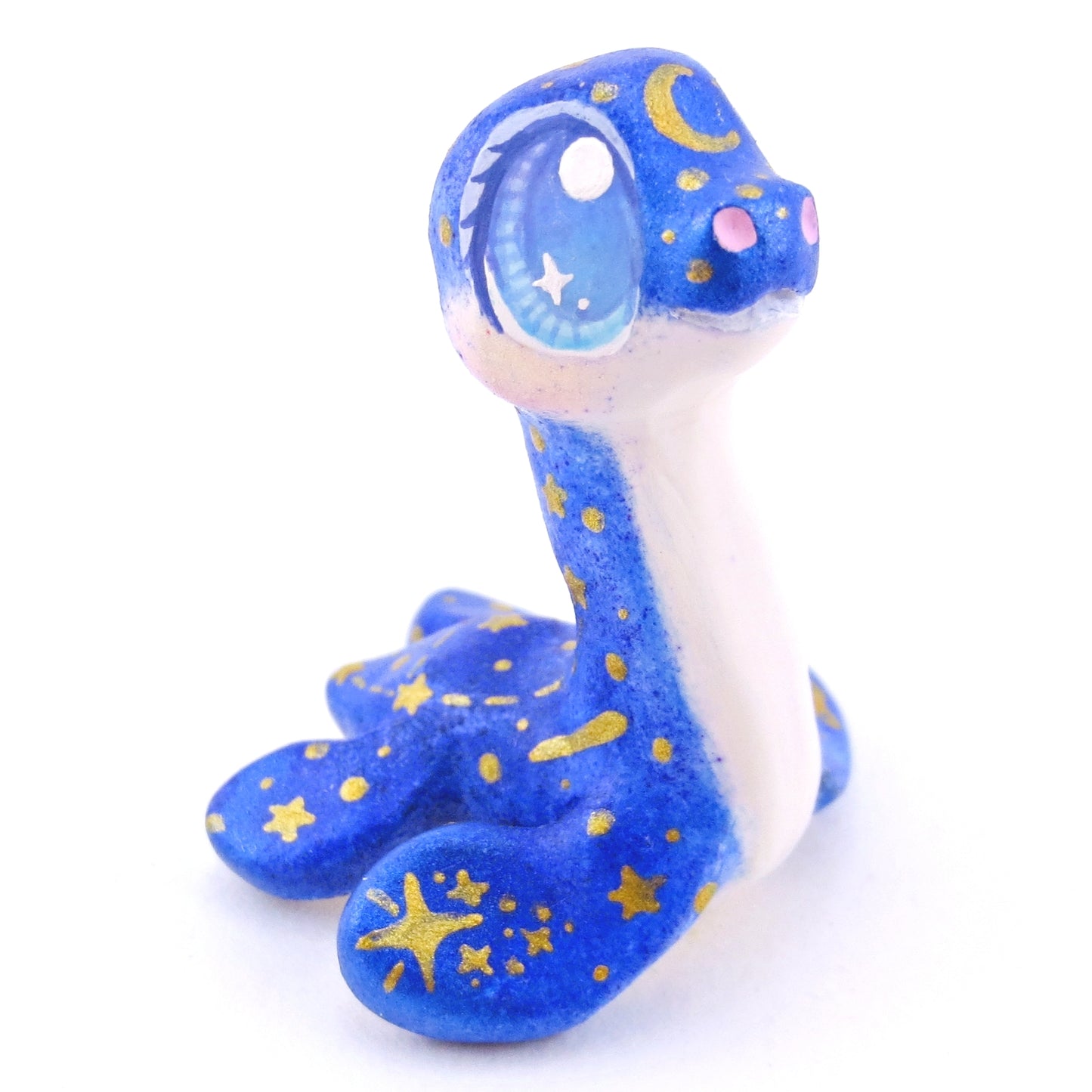 Night Sky Nessie Dark Blue Figurine - Polymer Clay Enchanted Ocean Animals