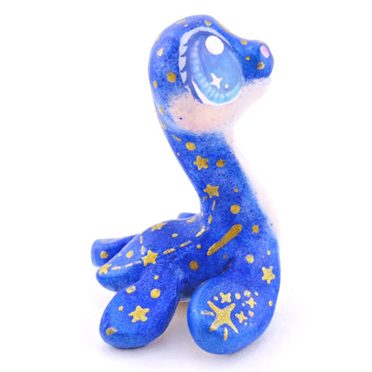 Night Sky Nessie Dark Blue Figurine - Polymer Clay Enchanted Ocean Animals