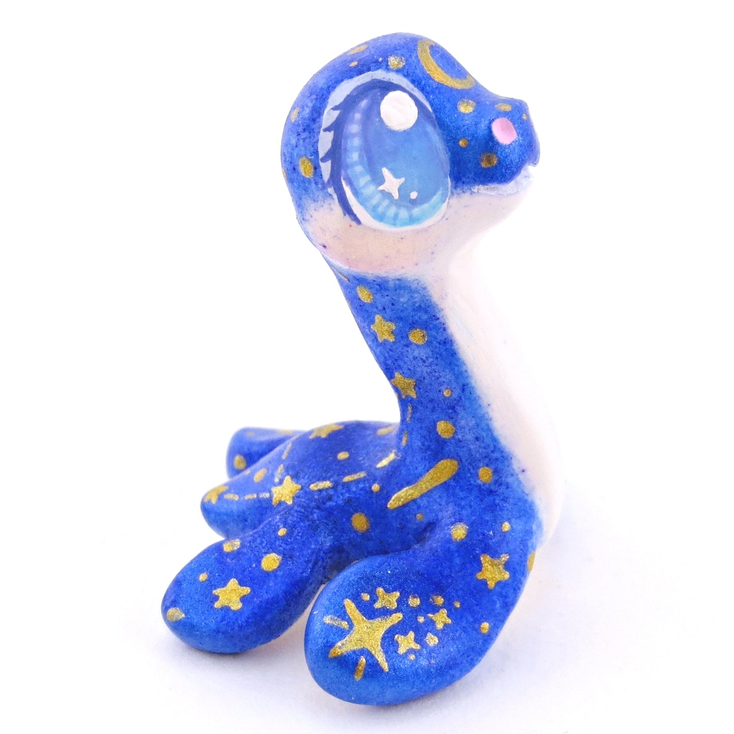 Night Sky Nessie Dark Blue Figurine - Polymer Clay Enchanted Ocean Animals