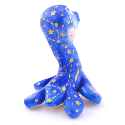 Night Sky Nessie Dark Blue Figurine - Polymer Clay Enchanted Ocean Animals