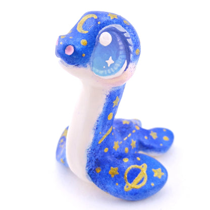 Night Sky Nessie Dark Blue Figurine - Polymer Clay Enchanted Ocean Animals