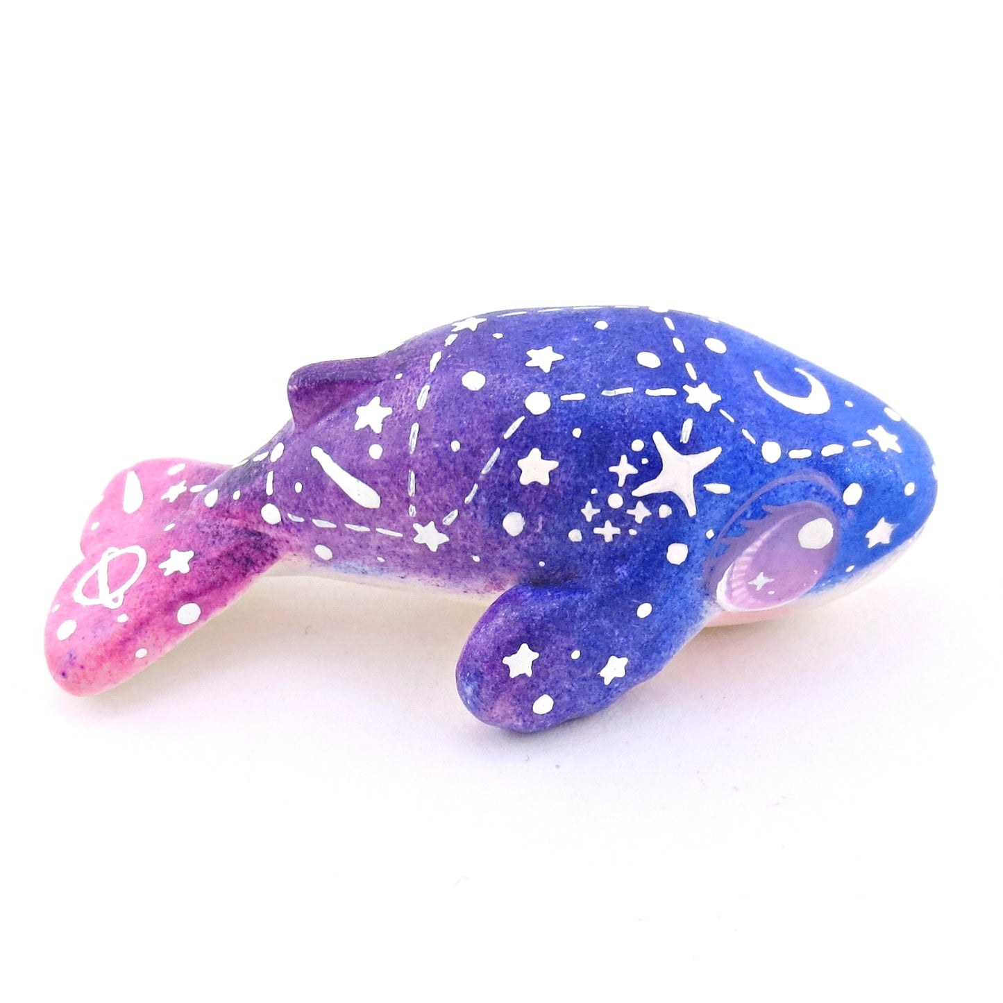 Night Sky Constellation Ombre Whale Figurine - Polymer Clay Enchanted Ocean Animals