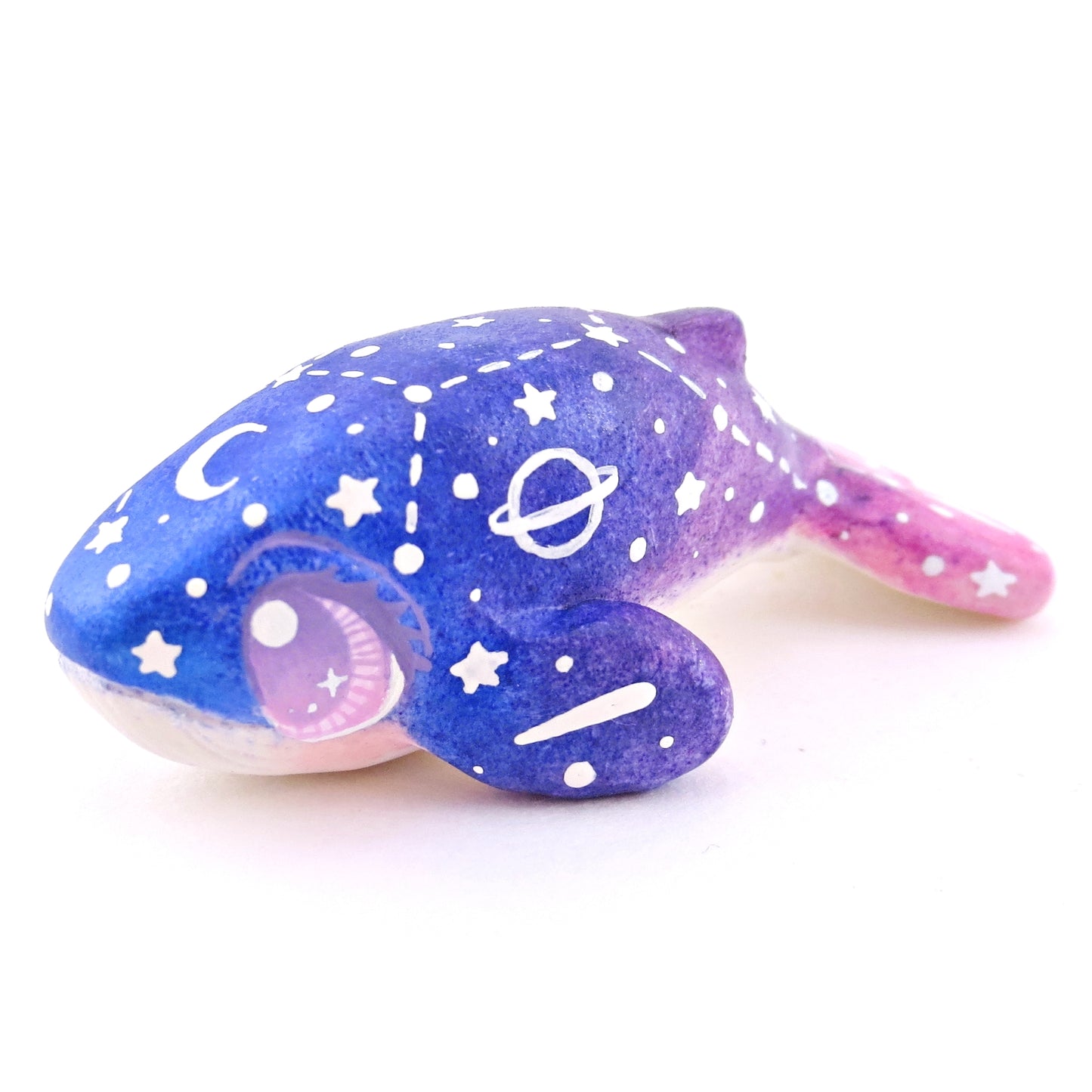 Night Sky Constellation Ombre Whale Figurine - Polymer Clay Enchanted Ocean Animals