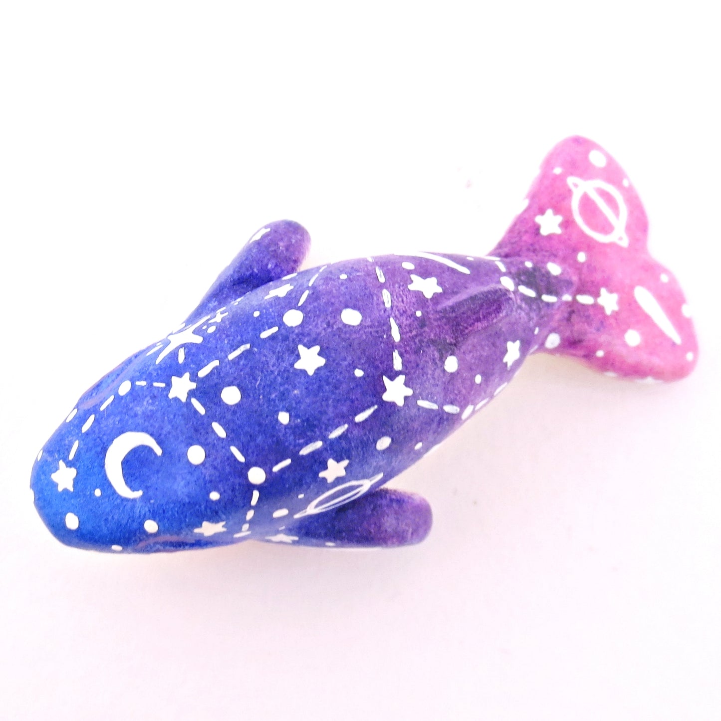 Night Sky Constellation Ombre Whale Figurine - Polymer Clay Enchanted Ocean Animals