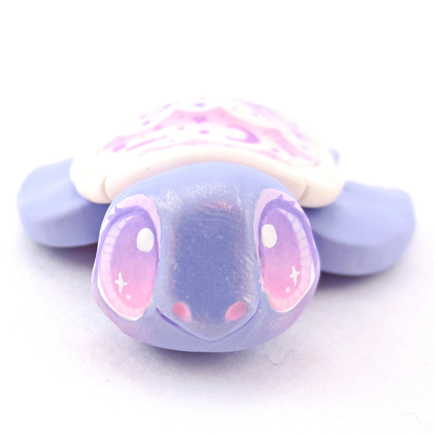 Purple Ombre Cloud Shell Turtle Figurine - Polymer Clay Celestial Sea Animals