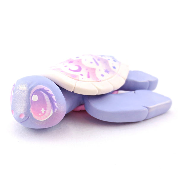 Purple Ombre Cloud Shell Turtle Figurine - Polymer Clay Celestial Sea Animals