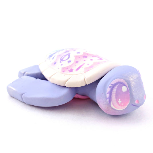 Purple Ombre Cloud Shell Turtle Figurine - Polymer Clay Celestial Sea Animals