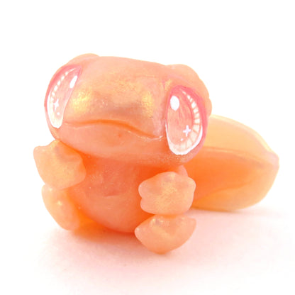 Pink Leucistic Axolotl Figurine - Polymer Clay Celestial Sea Animals