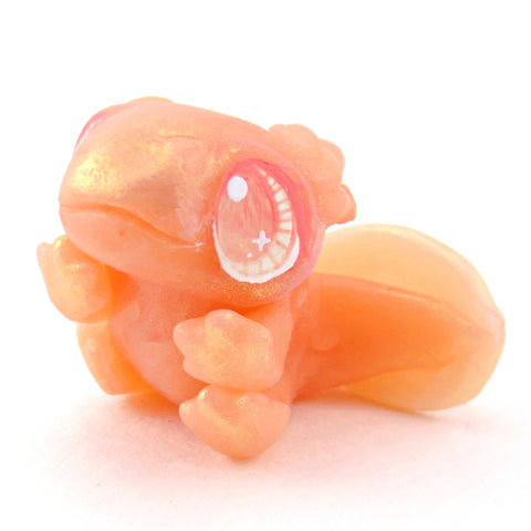 Pink Leucistic Axolotl Figurine - Polymer Clay Celestial Sea Animals