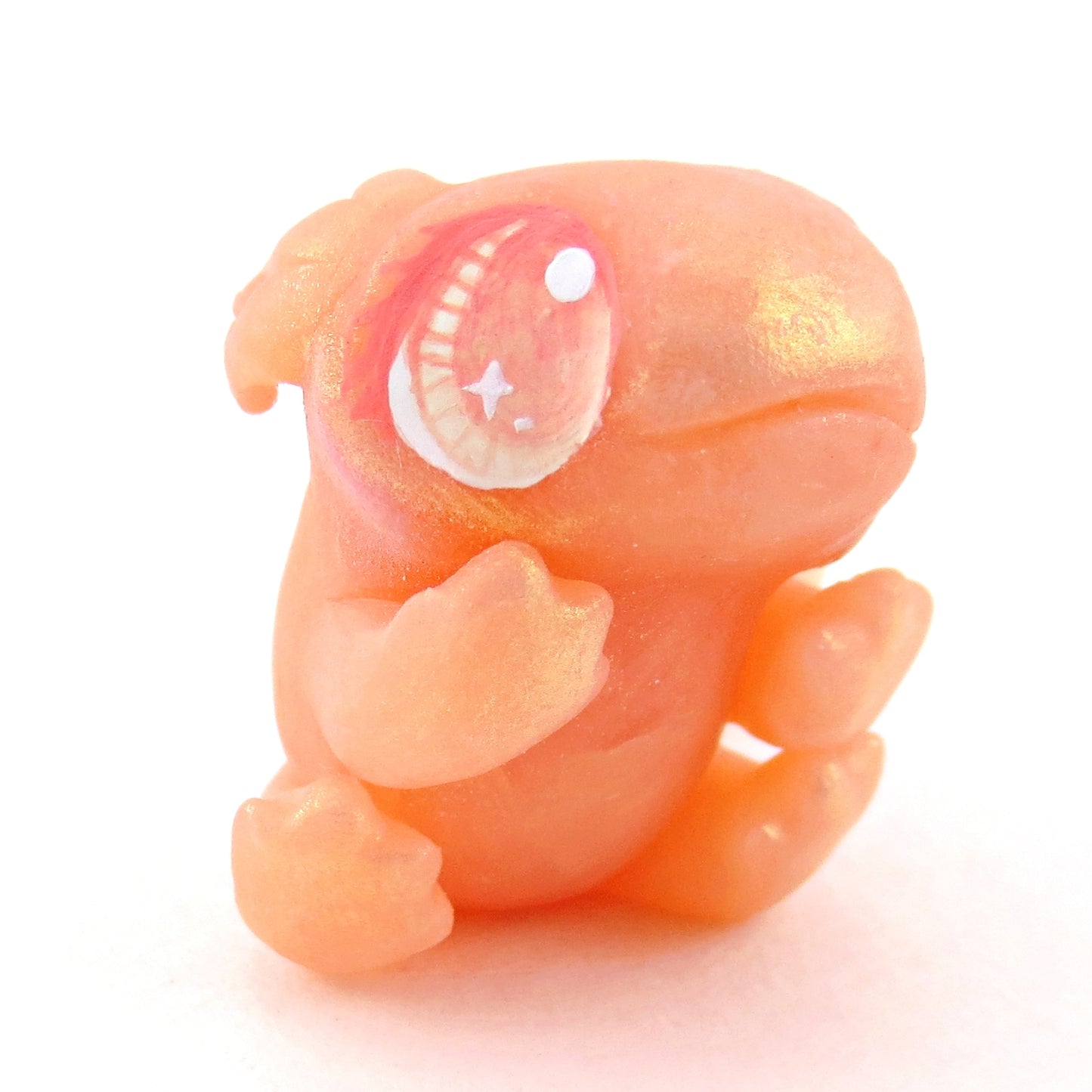 Pink Leucistic Axolotl Figurine - Polymer Clay Celestial Sea Animals