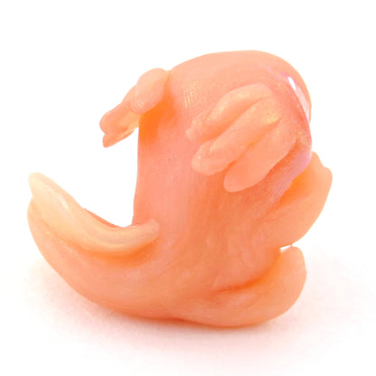 Pink Leucistic Axolotl Figurine - Polymer Clay Celestial Sea Animals