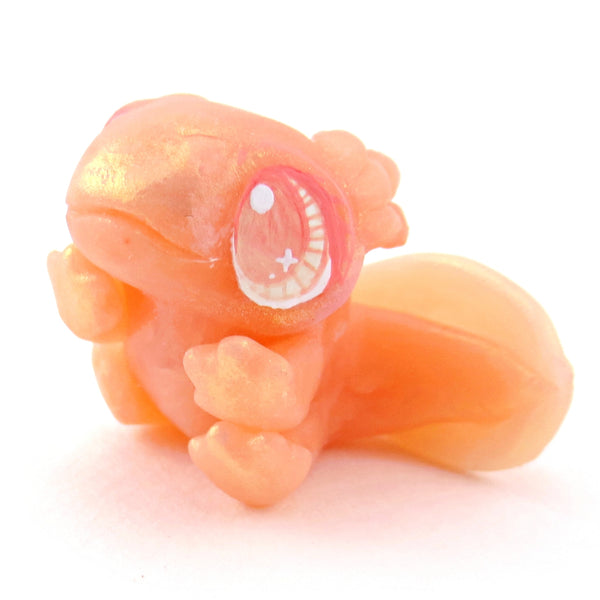 Pink Leucistic Axolotl Figurine - Polymer Clay Celestial Sea Animals