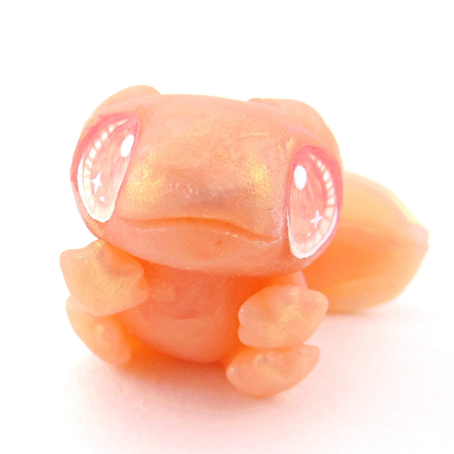 Pink Leucistic Axolotl Figurine - Polymer Clay Celestial Sea Animals