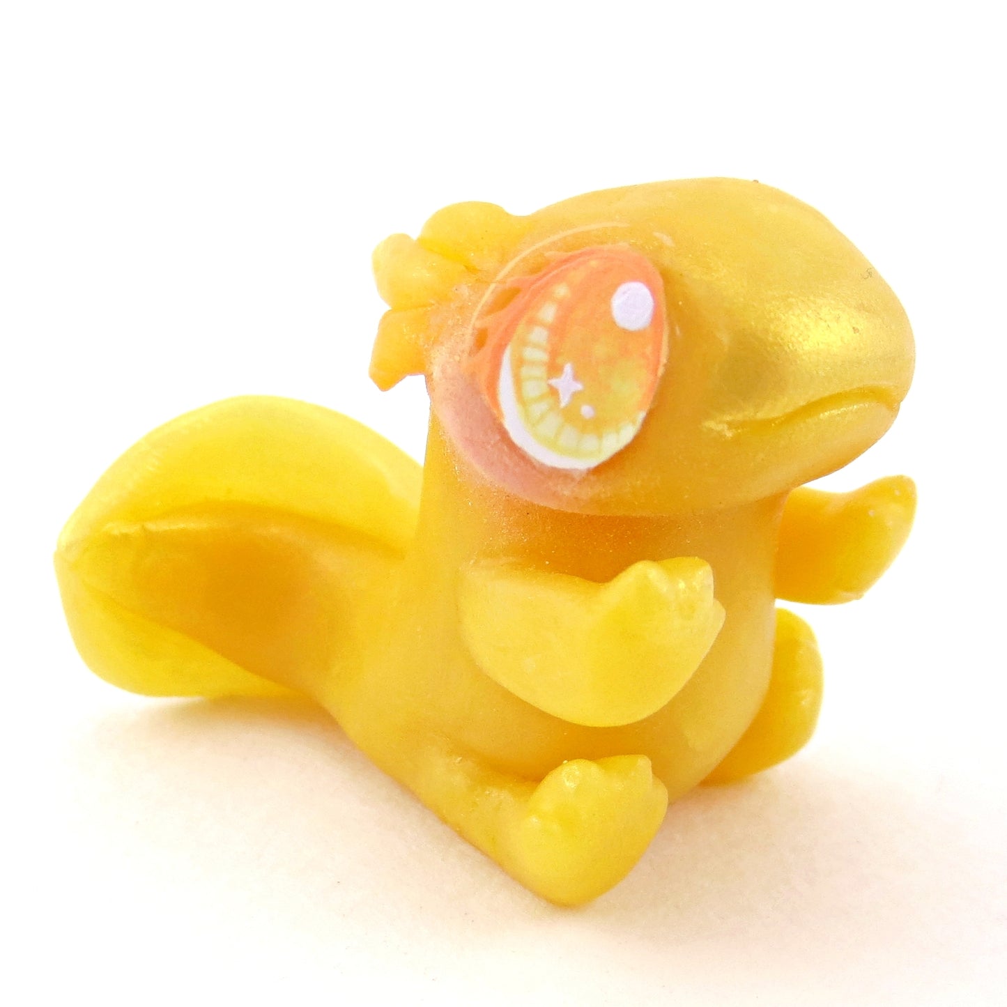 Golden Axolotl Figurine - Polymer Clay Celestial Sea Animals