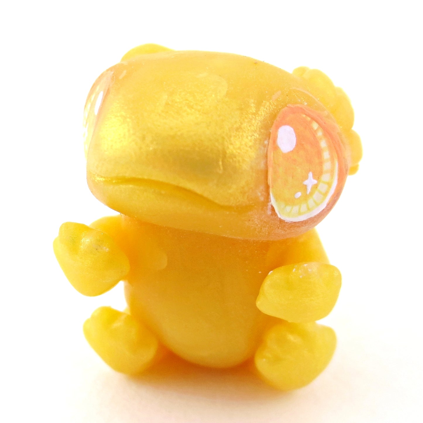 Golden Axolotl Figurine - Polymer Clay Celestial Sea Animals