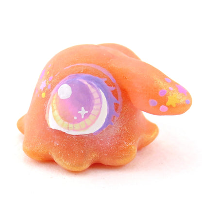 Peachy Orange Rainbow Star Freckle Dumbo Octopus Figurine - Polymer Clay Celestial Sea Animals