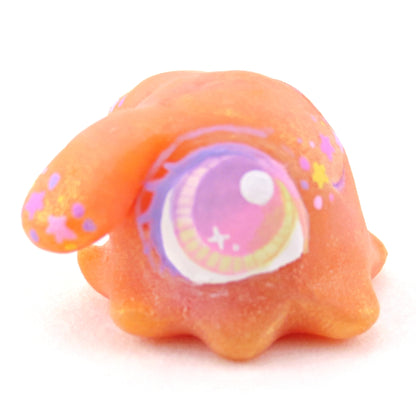 Peachy Orange Rainbow Star Freckle Dumbo Octopus Figurine - Polymer Clay Celestial Sea Animals