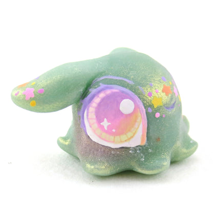 Light Blue Rainbow Star Freckle Dumbo Octopus Figurine - Polymer Clay Celestial Sea Animals