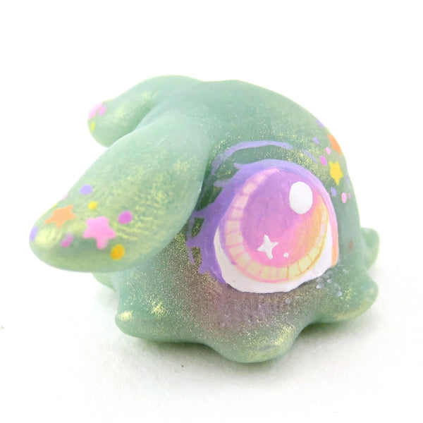 Light Blue Rainbow Star Freckle Dumbo Octopus Figurine - Polymer Clay Celestial Sea Animals