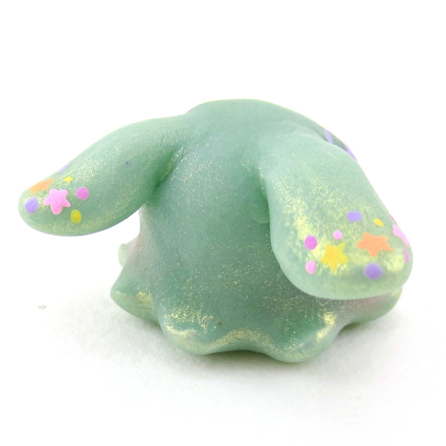 Light Blue Rainbow Star Freckle Dumbo Octopus Figurine - Polymer Clay Celestial Sea Animals