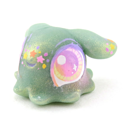 Light Blue Rainbow Star Freckle Dumbo Octopus Figurine - Polymer Clay Celestial Sea Animals