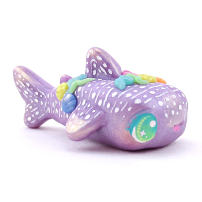 Seashell Purple Whale Shark Figurine - Polymer Clay Ocean Collection