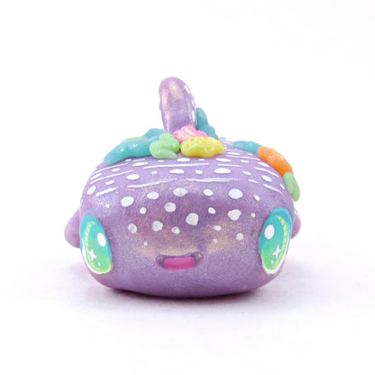 Seashell Purple Whale Shark Figurine - Polymer Clay Ocean Collection